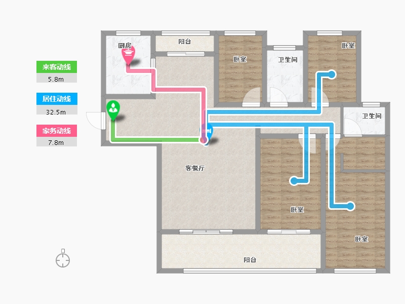 河南省-焦作市-武陟建业森林半岛-140.12-户型库-动静线