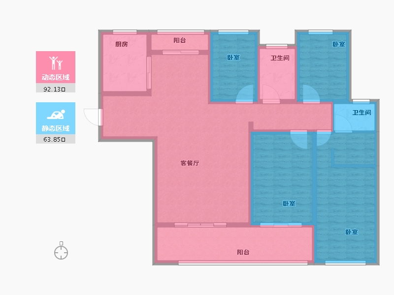 河南省-焦作市-武陟建业森林半岛-140.12-户型库-动静分区