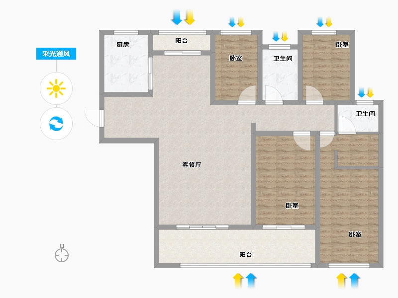 河南省-焦作市-武陟建业森林半岛-140.12-户型库-采光通风