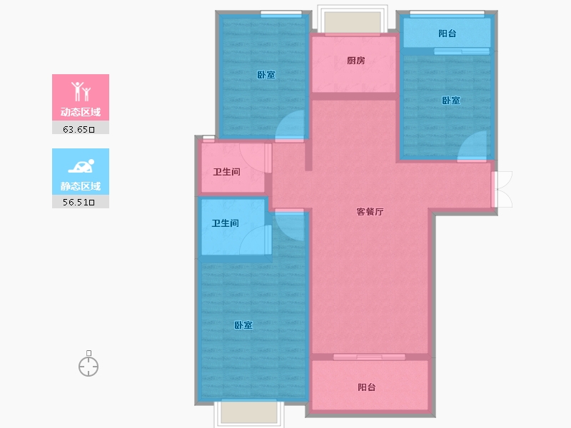 河南省-新乡市-东湖湾-107.00-户型库-动静分区