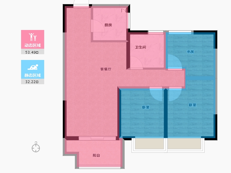 河南省-安阳市-安阳建业城三期云著-76.08-户型库-动静分区