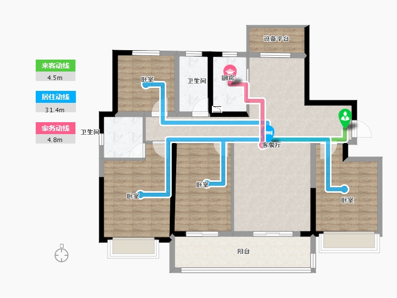 河南省-安阳市-安创海棠湖畔-121.00-户型库-动静线