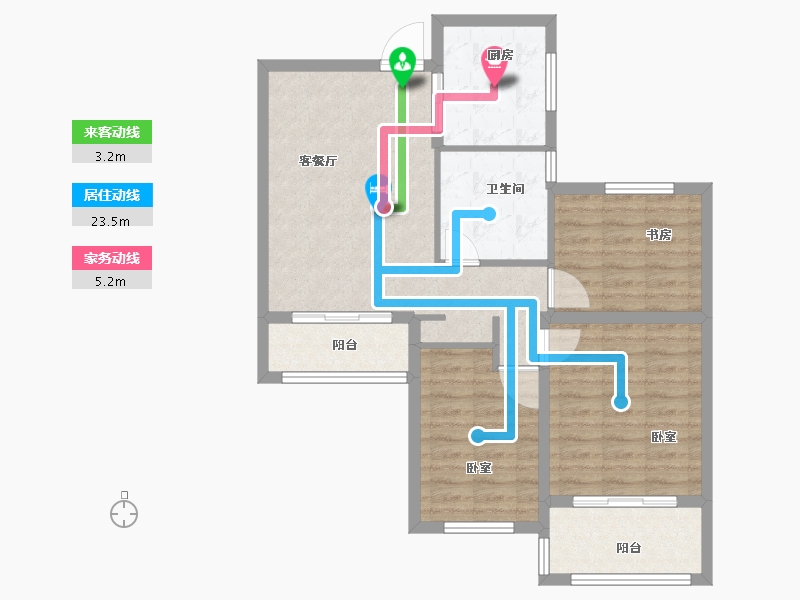 河南省-焦作市-沁阳征云泊景湾-81.07-户型库-动静线