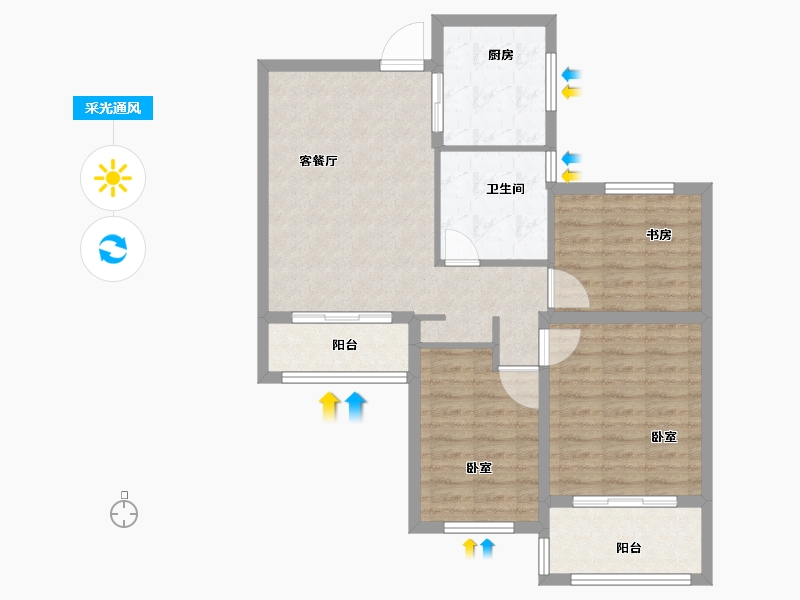 河南省-焦作市-沁阳征云泊景湾-81.07-户型库-采光通风