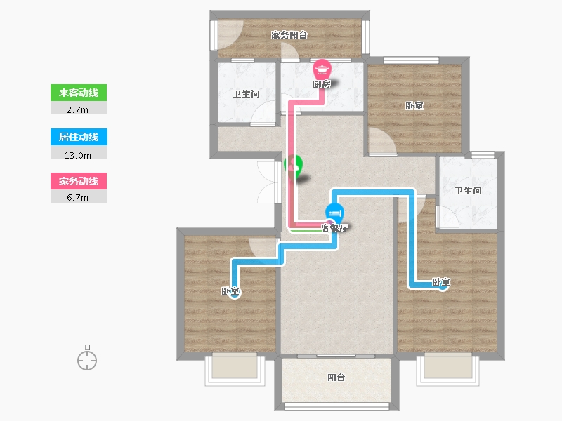 河南省-焦作市-征云悦城南苑-90.00-户型库-动静线