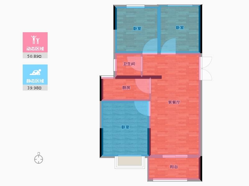 河南省-郑州市-豫发白鹭源春晓-81.81-户型库-动静分区