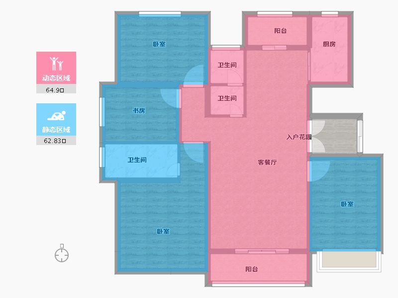 河南省-焦作市-沁阳晨升一號城邦-118.00-户型库-动静分区