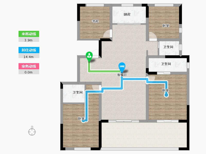 河南省-安阳市-昌建青风墅院-130.00-户型库-动静线