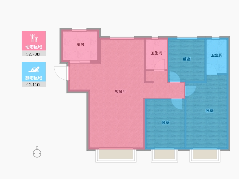 新疆维吾尔自治区-乌鲁木齐市-佳源丝路文化城-86.28-户型库-动静分区