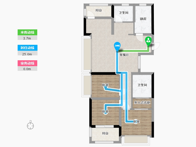 浙江省-杭州市-天都城沁源公寓-84.48-户型库-动静线