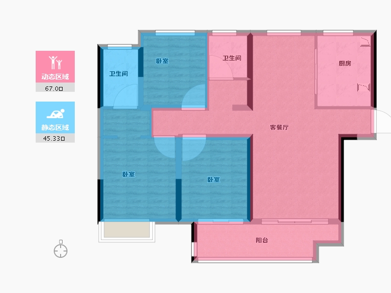 河南省-开封市-绿地四季印象-100.00-户型库-动静分区