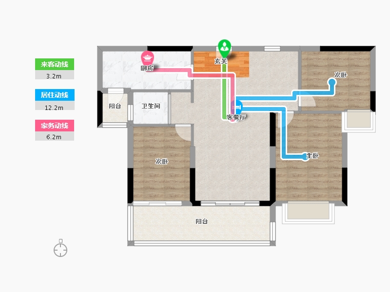 安徽省-滁州市-黄金时代-85.75-户型库-动静线