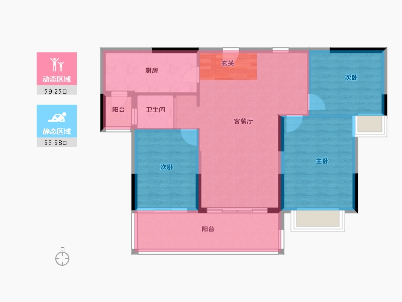 安徽省-滁州市-黄金时代-85.75-户型库-动静分区