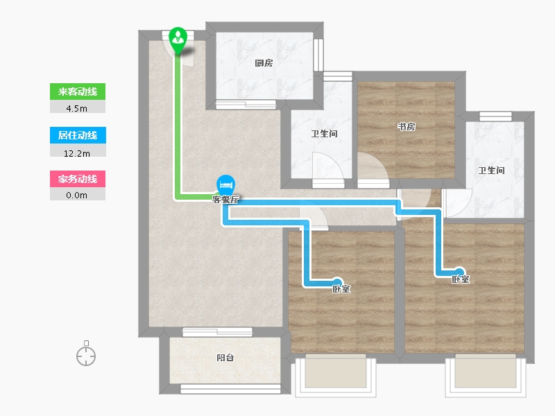 浙江省-杭州市-中天钱塘玥-62.49-户型库-动静线