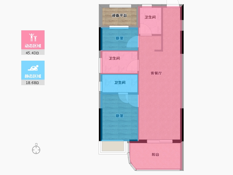 浙江省-舟山市-缘起莲韵-61.40-户型库-动静分区