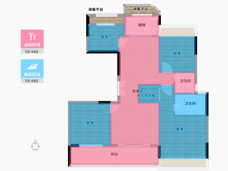 浙江省-舟山市-缘起莲韵-109.77-户型库-动静分区