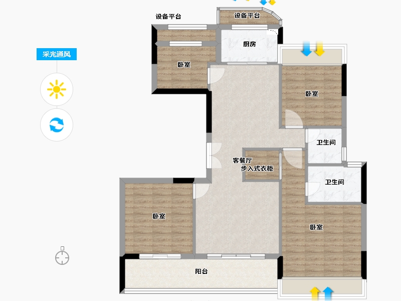 浙江省-舟山市-缘起莲韵-109.77-户型库-采光通风