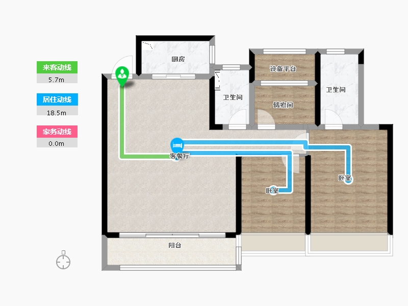 浙江省-舟山市-东梁府-105.00-户型库-动静线