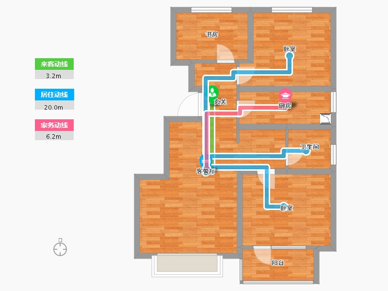 山东省-青岛市-万科生态城三期-76.43-户型库-动静线