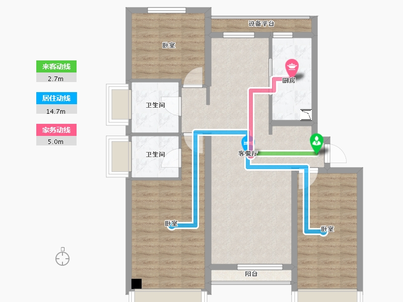 山东省-烟台市-万光山海城B区御山海-92.00-户型库-动静线