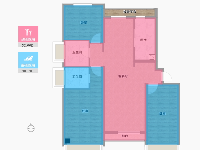 山东省-烟台市-万光山海城B区御山海-92.00-户型库-动静分区