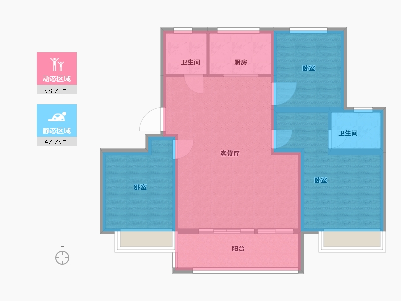 山东省-聊城市-星光·璟园-96.00-户型库-动静分区