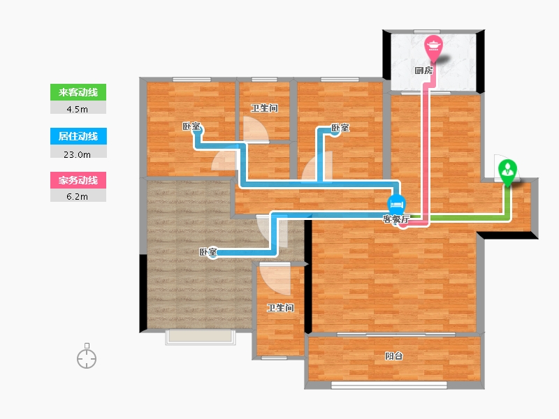 河南省-郑州市-兴港和昌云著-102.00-户型库-动静线