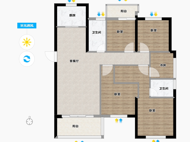 福建省-泉州市-南益清源春晓-112.00-户型库-采光通风