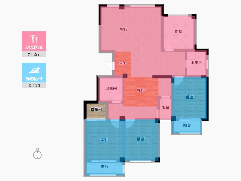 山东省-威海市-裕荣华府-107.26-户型库-动静分区