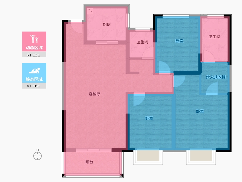 河南省-洛阳市-华耀城佳兆业水岸新都-92.34-户型库-动静分区