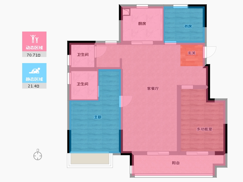 安徽省-蚌埠市-新滨湖孔雀城-81.60-户型库-动静分区