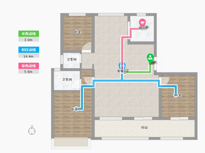 山东省-烟台市-滨湖万丽-111.30-户型库-动静线