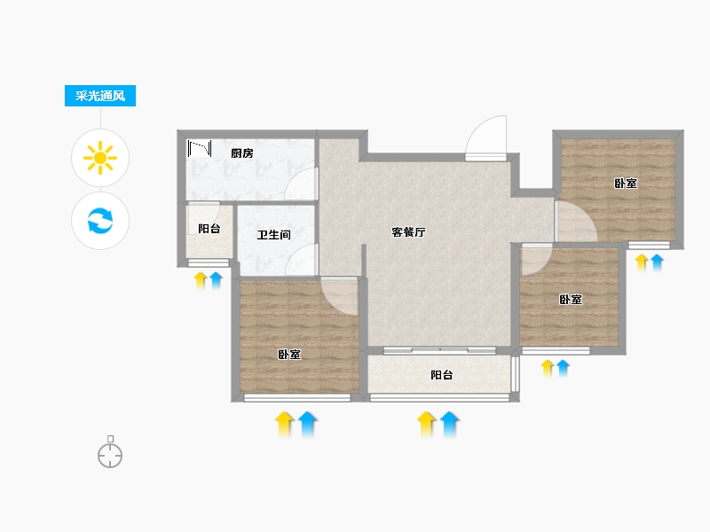 河南省-开封市-郑州恒大未来之光-86.00-户型库-采光通风