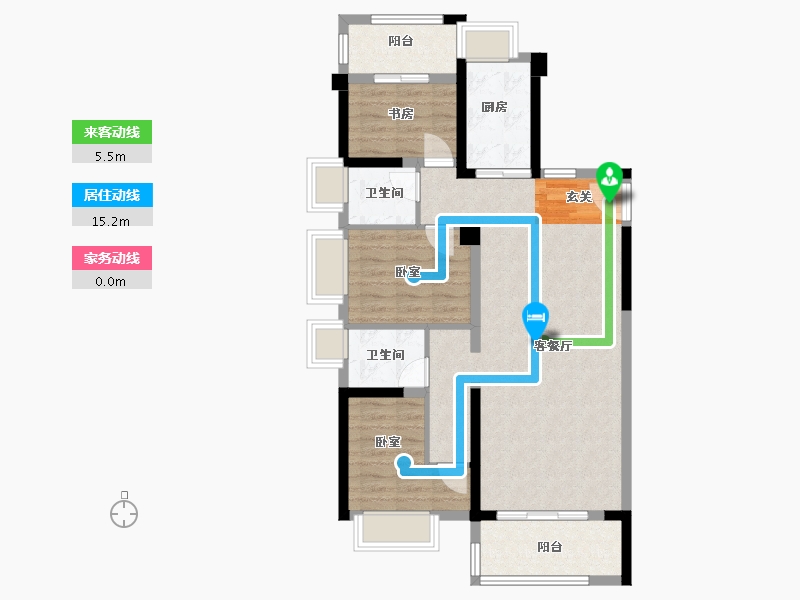 福建省-漳州市-三盛璞悦湾-85.46-户型库-动静线