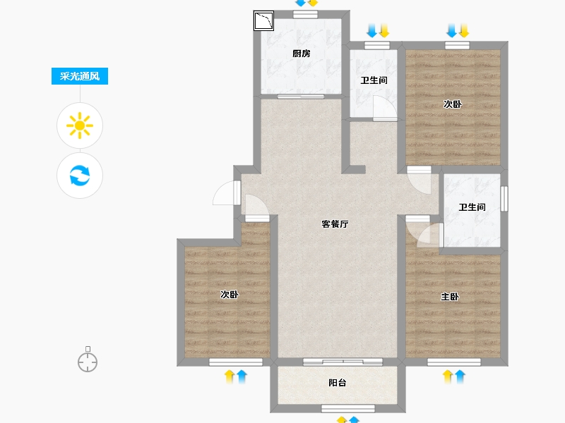 山东省-日照市-教授花园IV期碧山临海-89.44-户型库-采光通风