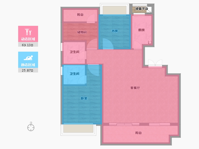 安徽省-合肥市-文一锦门云栖新语-85.99-户型库-动静分区