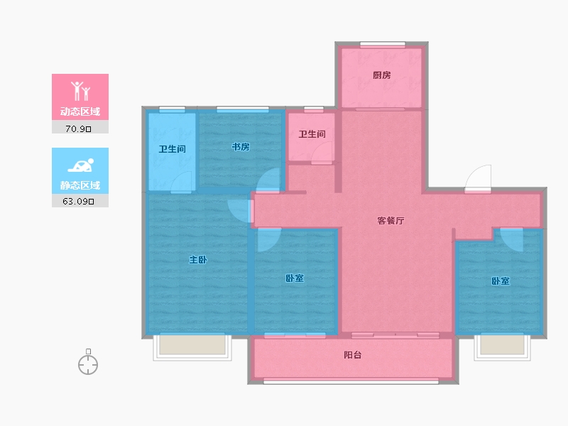 山东省-枣庄市-山能德圣风华里-121.03-户型库-动静分区