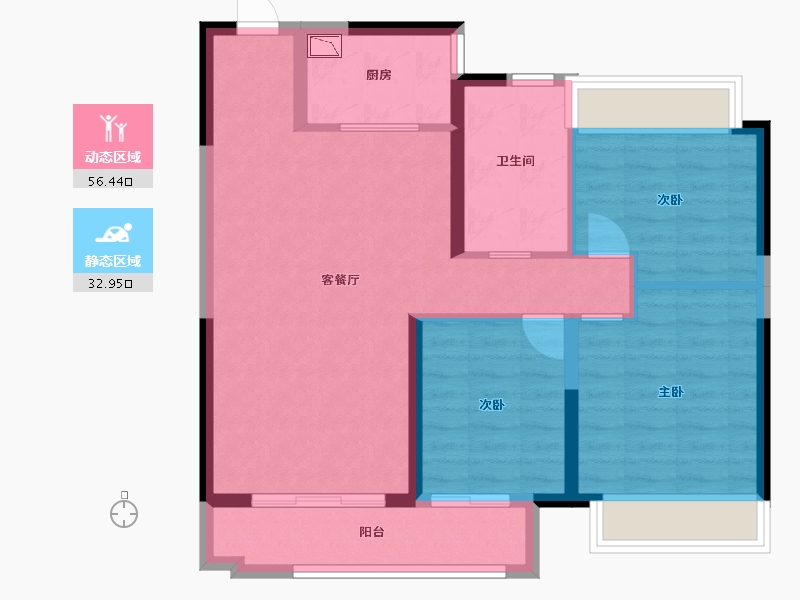 江西省-宜春市-怡福凯怡半山-80.00-户型库-动静分区