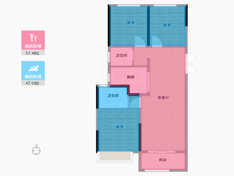 河南省-郑州市-豫发白鹭源春晓-94.19-户型库-动静分区