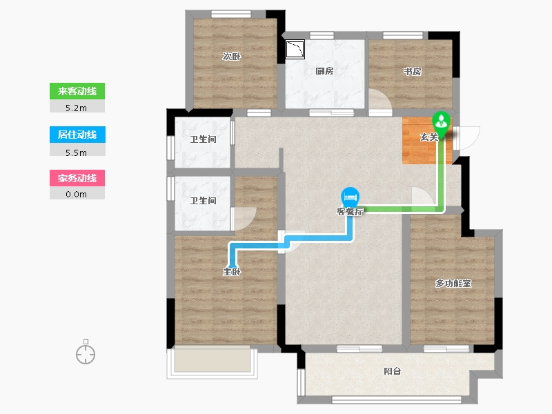 安徽省-蚌埠市-新滨湖孔雀城-95.20-户型库-动静线