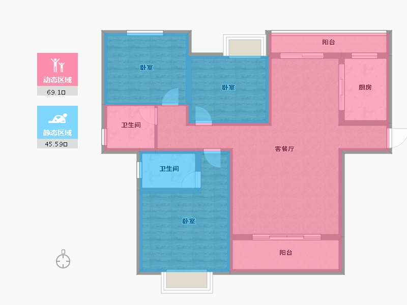 山东省-聊城市-广泽水映城-101.75-户型库-动静分区