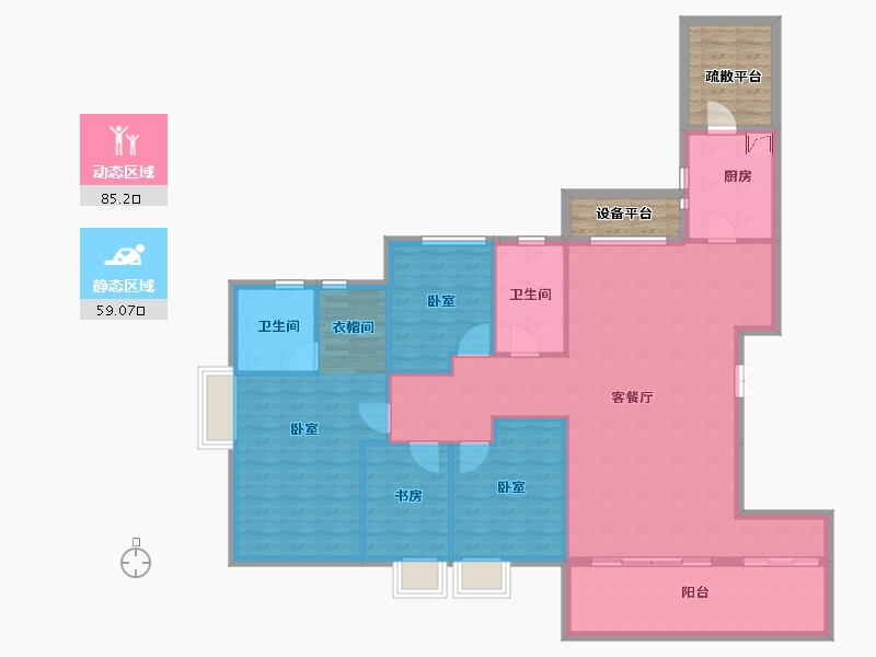 安徽省-合肥市-国贸天成-141.99-户型库-动静分区