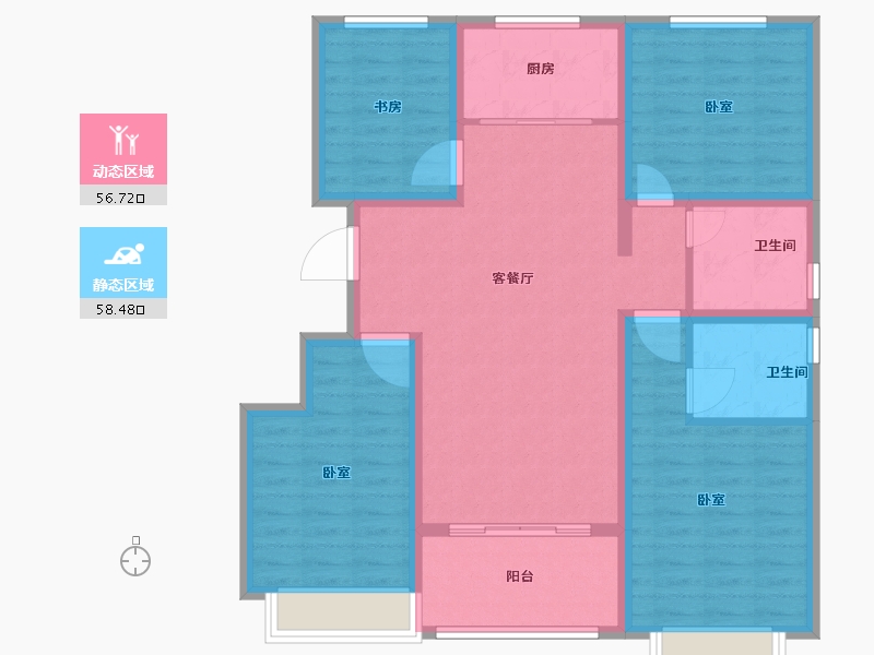 山东省-聊城市-瑞利昌庭花园-103.00-户型库-动静分区