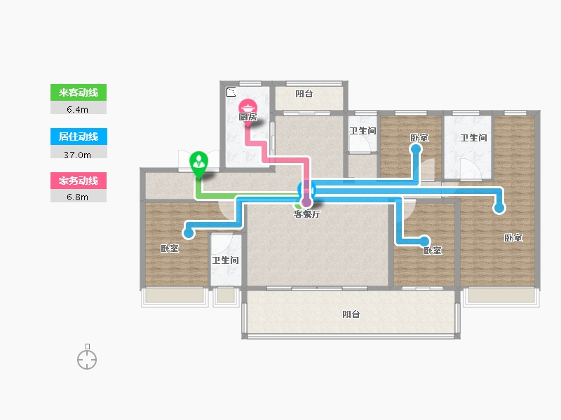 河南省-开封市-建业碧桂园天玺-190.10-户型库-动静线