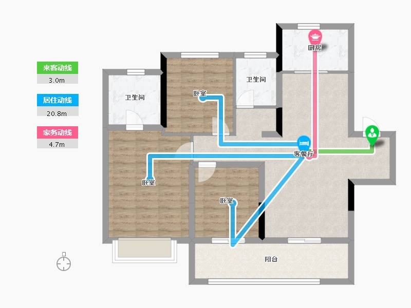 河南省-郑州市-兴港和昌云著-88.00-户型库-动静线