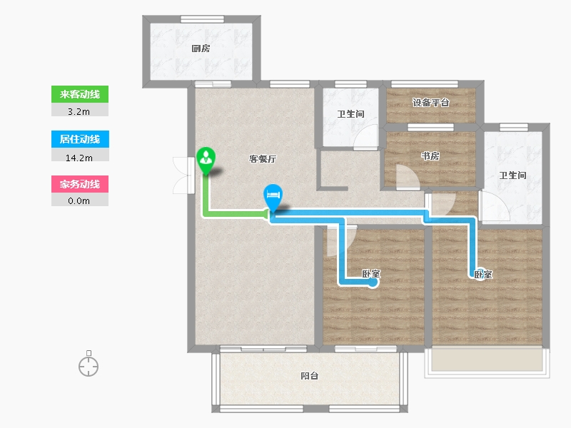 浙江省-绍兴市-崧城一品-104.42-户型库-动静线