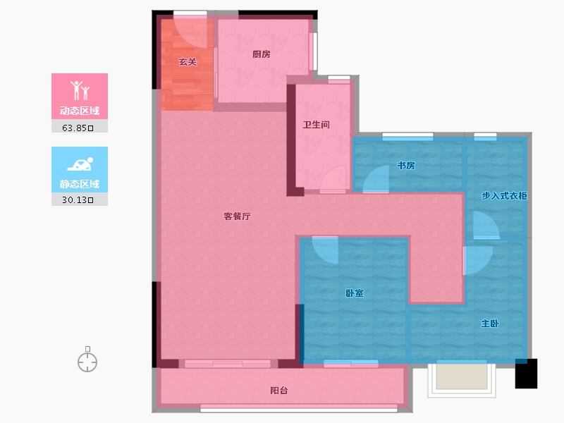 福建省-漳州市-三盛璞悦湾-84.00-户型库-动静分区