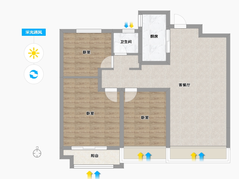 山东省-菏泽市-江南神韵-78.97-户型库-采光通风