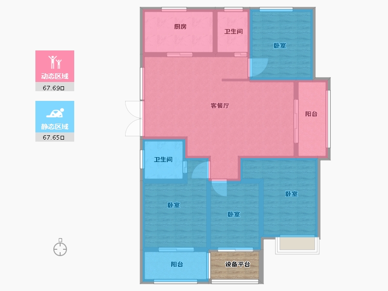 浙江省-绍兴市-枫城名苑-125.38-户型库-动静分区