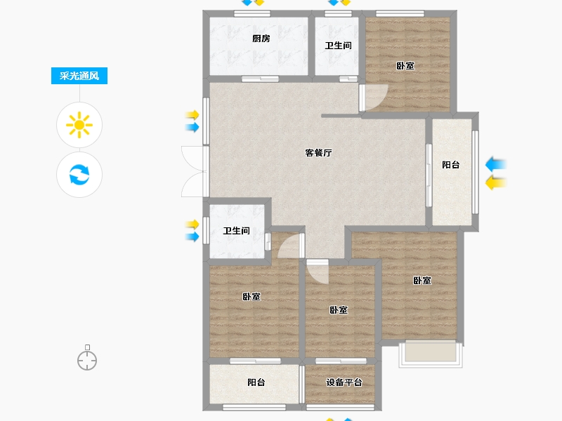 浙江省-绍兴市-枫城名苑-125.38-户型库-采光通风